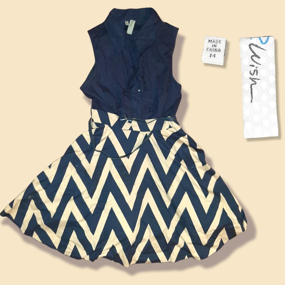 Girl's Sleeveless Striped Design Dress